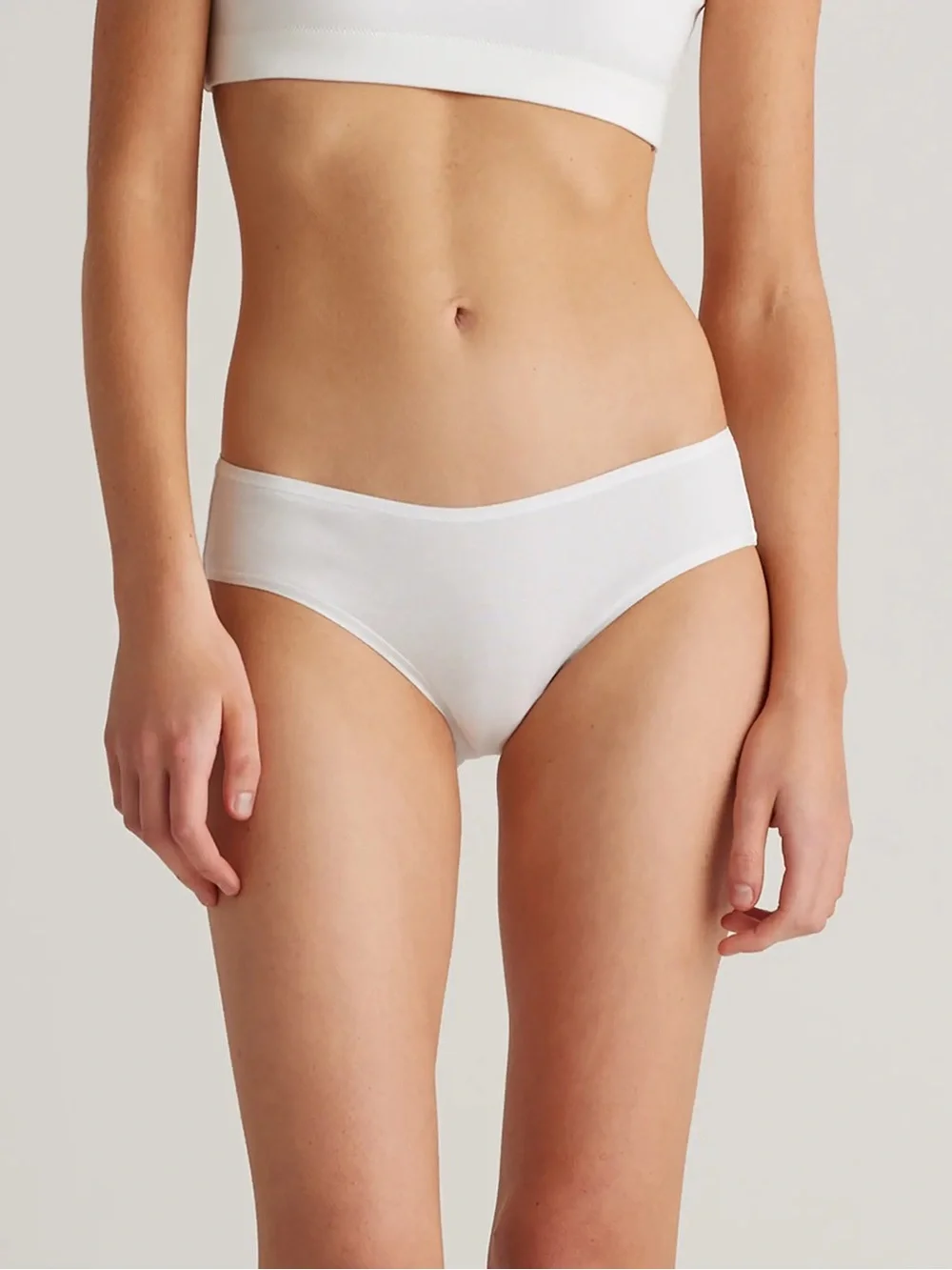 NEW Quince Organic Cotton Hipster 6 Pack Underwear White Low Rise Panties Small